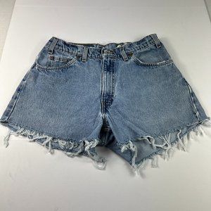 VTG 90s Levi's Jean Short Men 30* 560 Blue Cut Off Distressed Denim Jorts Tag 32